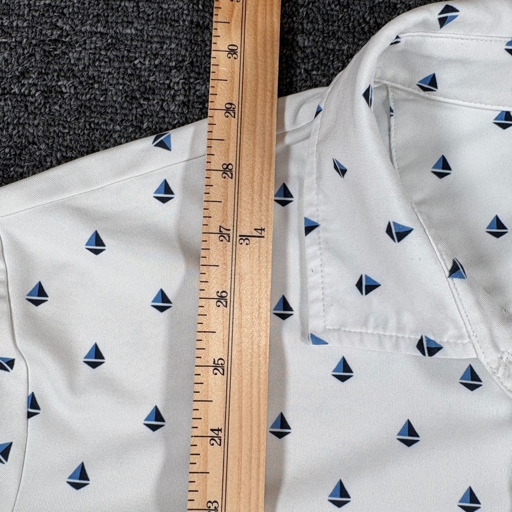 Polo Ralph Lauren Polo Shirt Mens L White Blue Sailboat Performance AOP - Picture 5 of 7